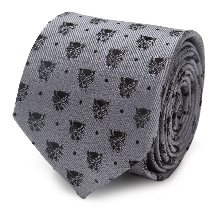 Black Panther Gray Dot (Marvel) Fine Neck Tie