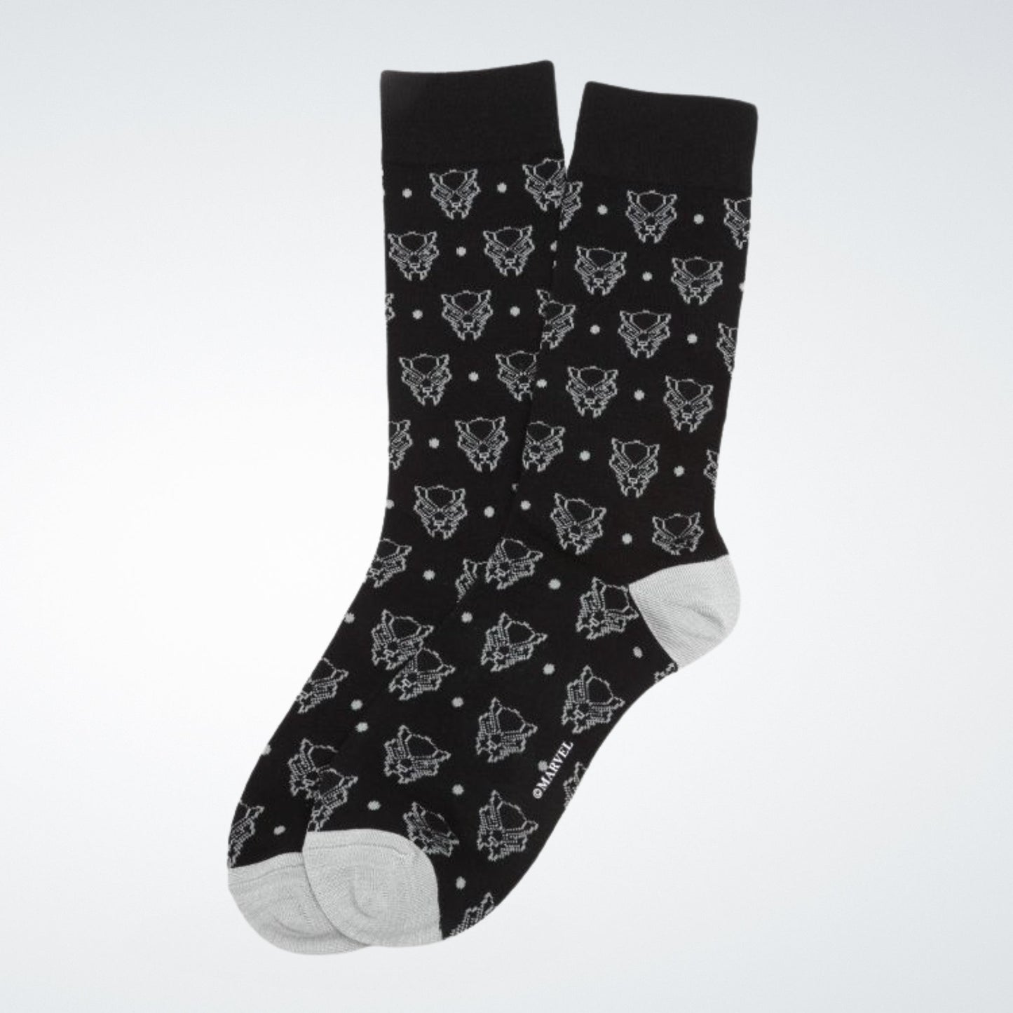 Black Panther Mask (Marvel Comics) Black Dot Dress Socks
