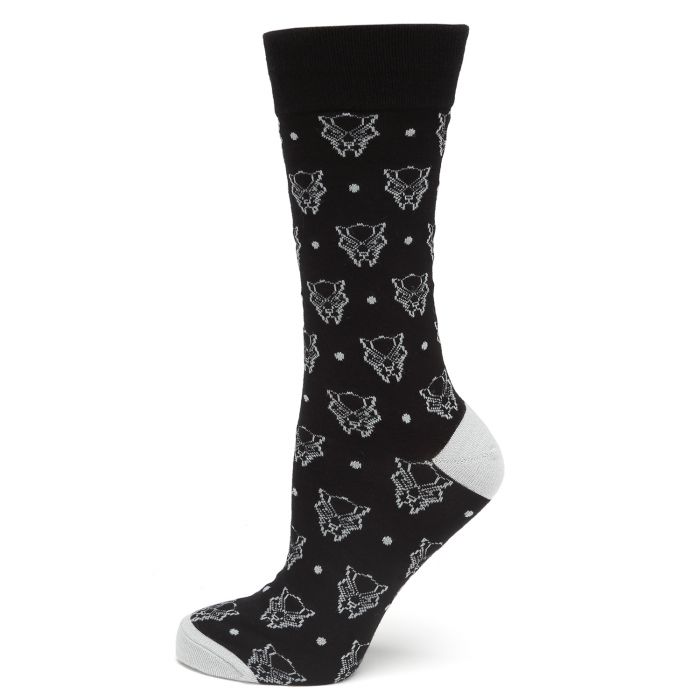 Black Panther Mask (Marvel Comics) Black Dot Dress Socks
