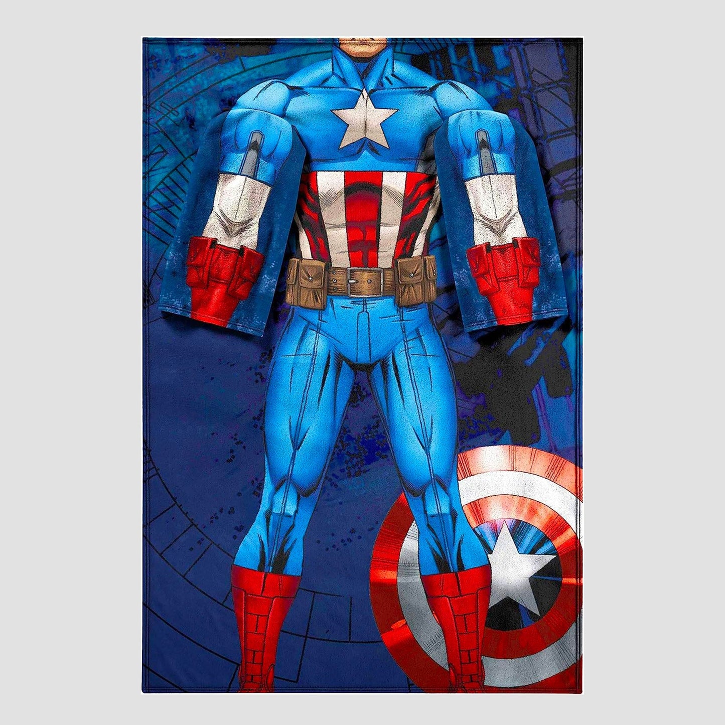 Captain America Classic Comic Costume (Marvel) Wearable Blanket With Sleeves