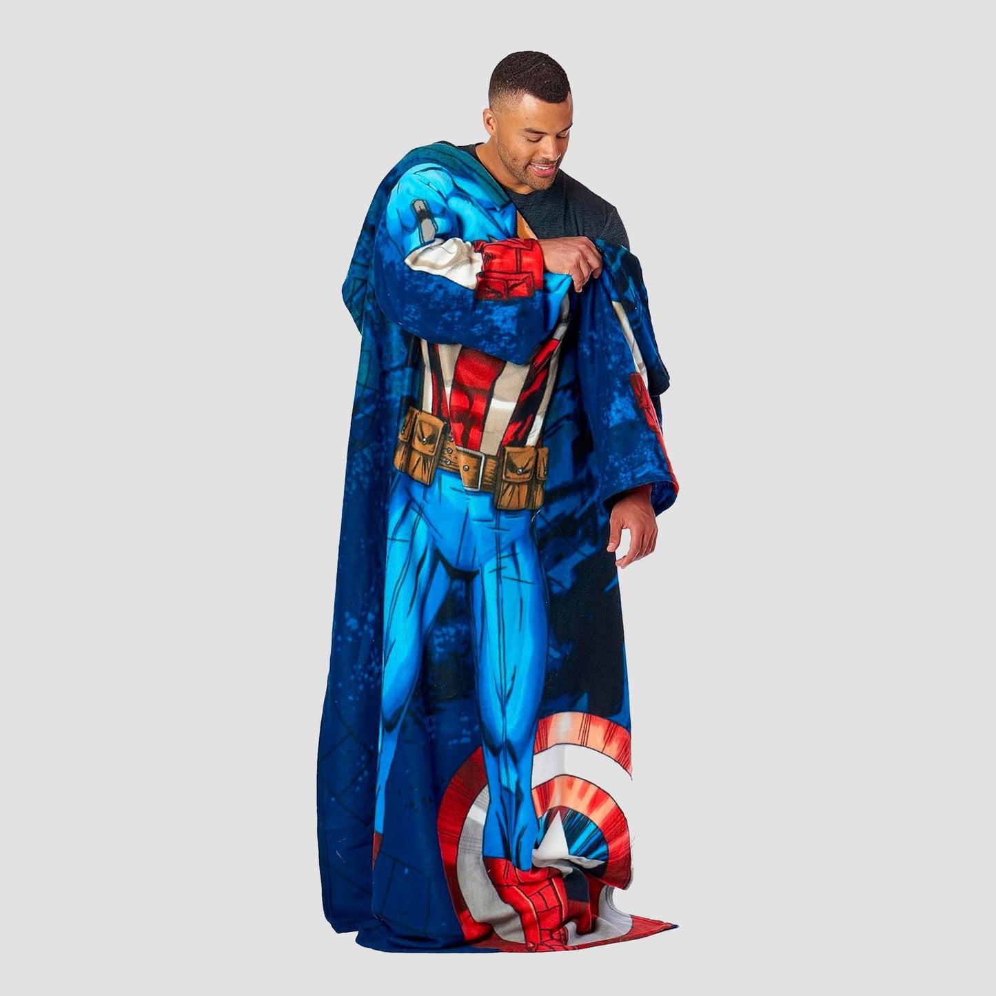 Captain America Classic Comic Costume (Marvel) Wearable Blanket With Sleeves