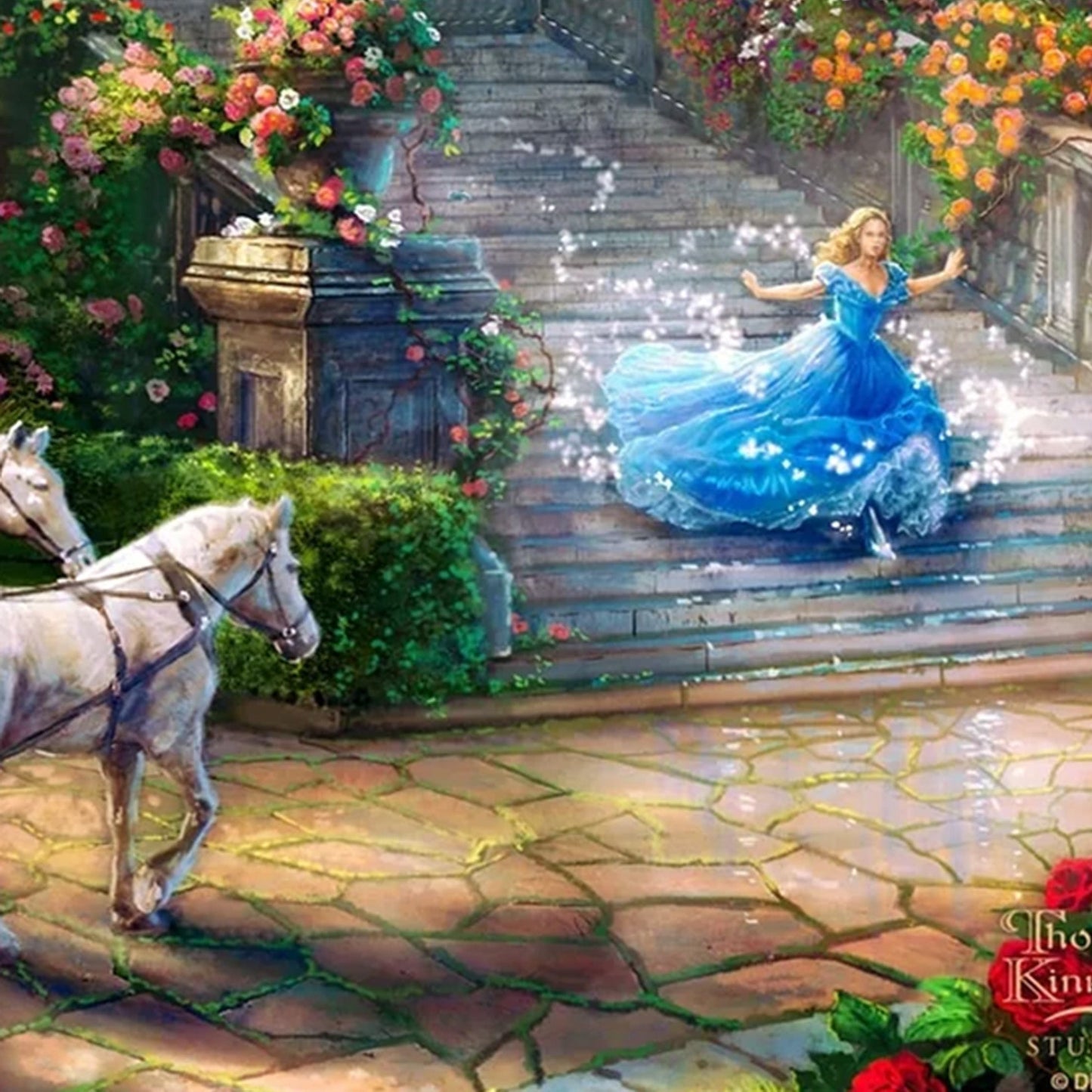 Cinderella "The Clock Strikes" Thomas Kinkade Framed Art Print