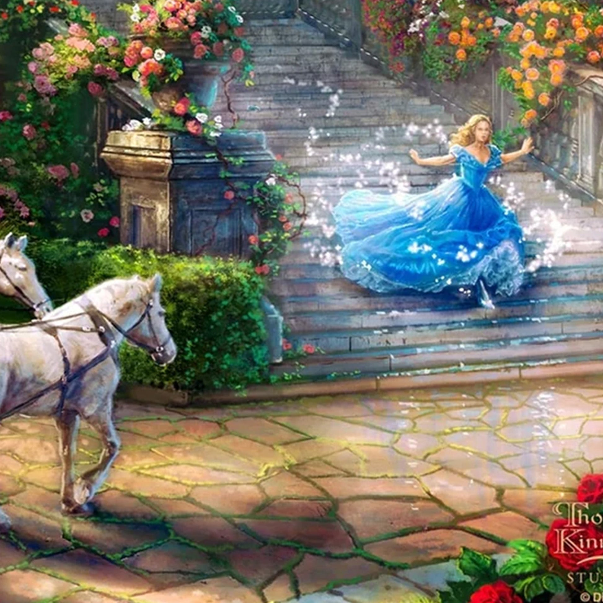 Cinderella "The Clock Strikes" Thomas Kinkade Framed Art Print