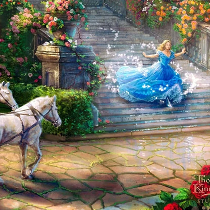 Cinderella "The Clock Strikes" Thomas Kinkade Framed Art Print