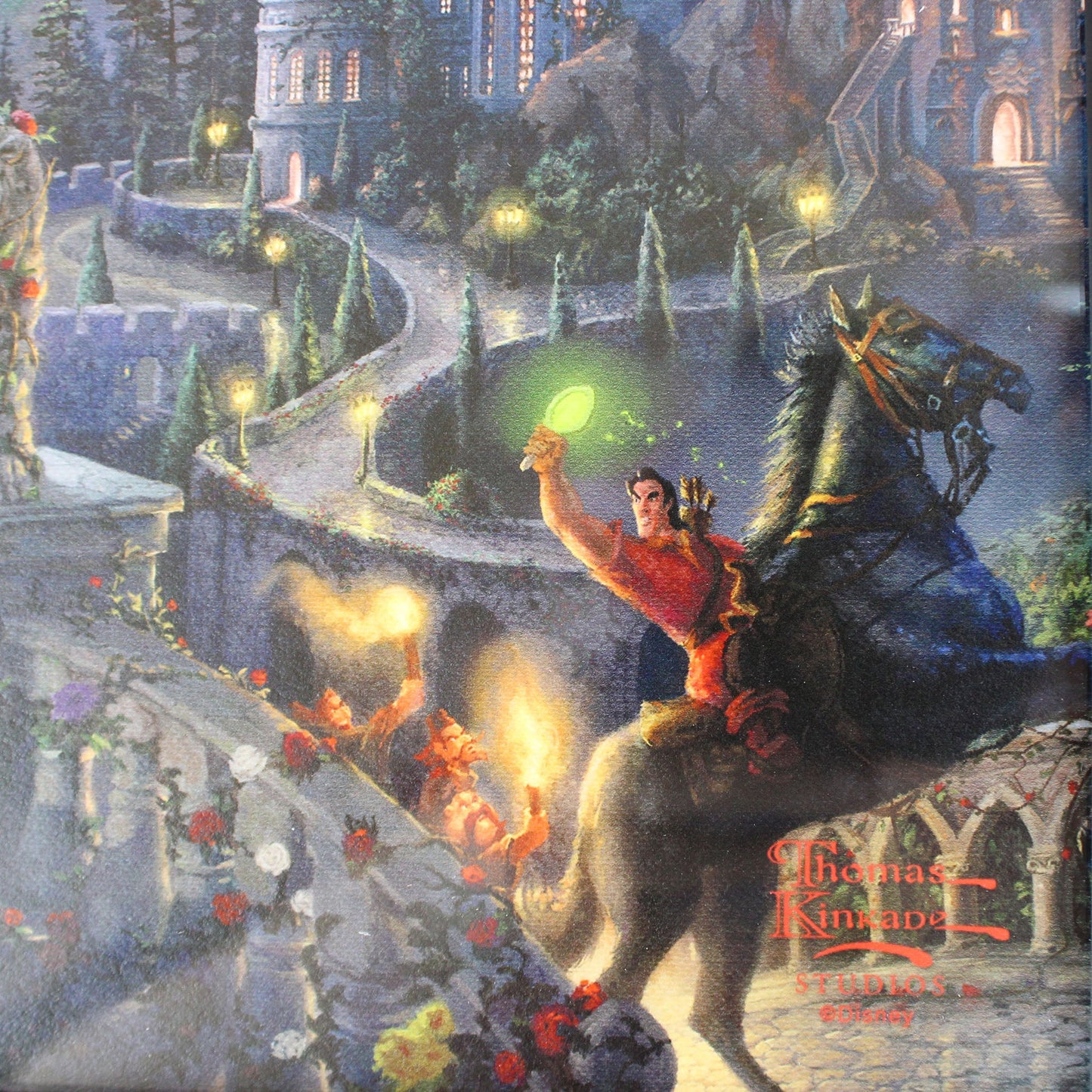 Disney Beauty and the Beast: Dancing in the Moonlight - Thomas Kinkade Framed Art Print