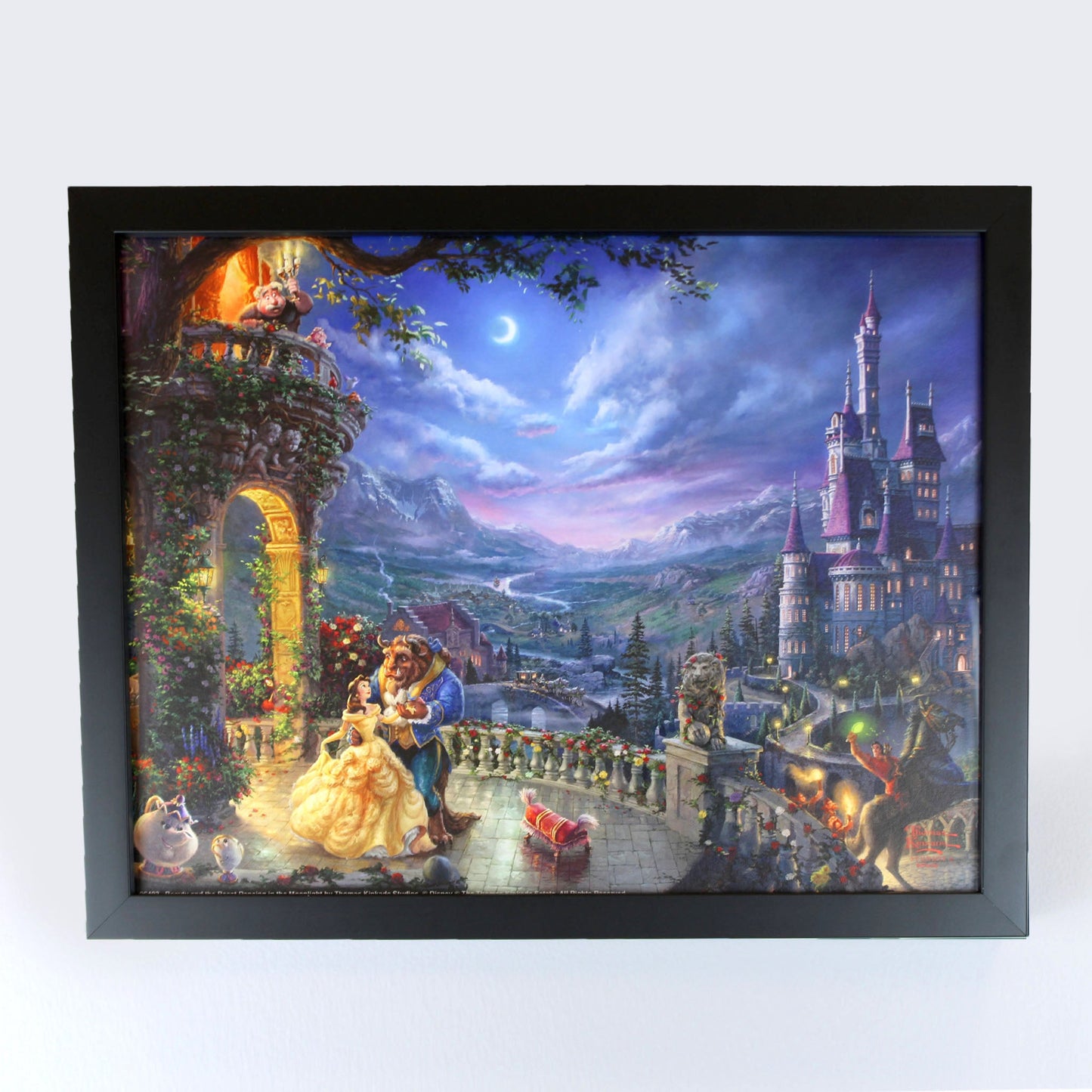 Disney Beauty and the Beast: Dancing in the Moonlight - Thomas Kinkade Framed Art Print