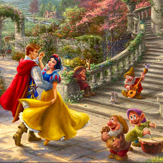 Dancing in the Sunlight (Snow White) Disney Thomas Kinkade Framed Art Print