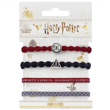 Deathly Hallows & Hogwarts Express Harry Potter Elastic Hair Band Set of 4