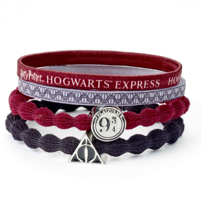 Deathly Hallows &amp; Hogwarts Express Harry Potter Elastic Hair Band Set of 4