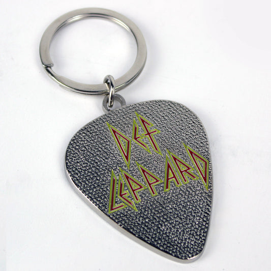 Def Leppard Pick Logo Metal Keychain