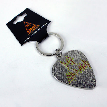 Def Leppard Pick Logo Metal Keychain