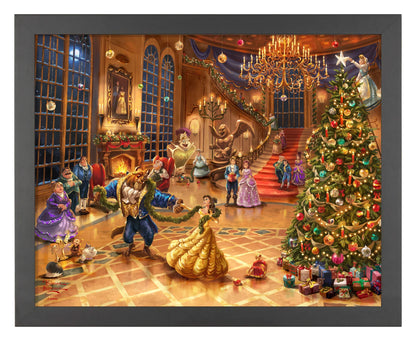 Disney Beauty and the Beast: Christmas Celebration Thomas Kinkade Framed Art Print