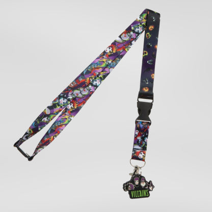 Disney Villains AOP Rubber Charm Lanyard