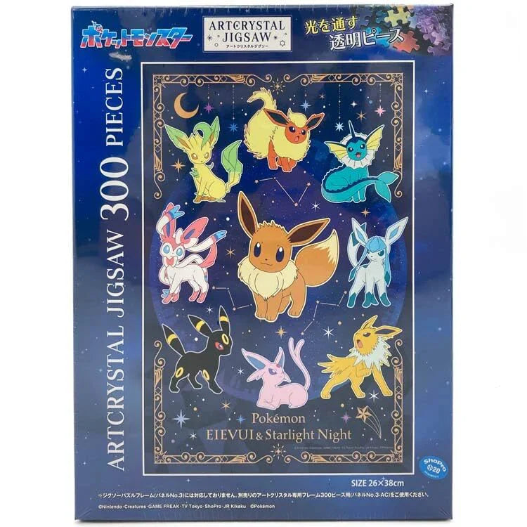 Eevee Friends in the Night Sky: Pokemon 300pc Artcrystal Translucent Jigsaw Puzzle