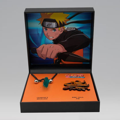 Naruto Shippuden Tsunade Necklace & Nine Tails Fox Pin Collector's Set