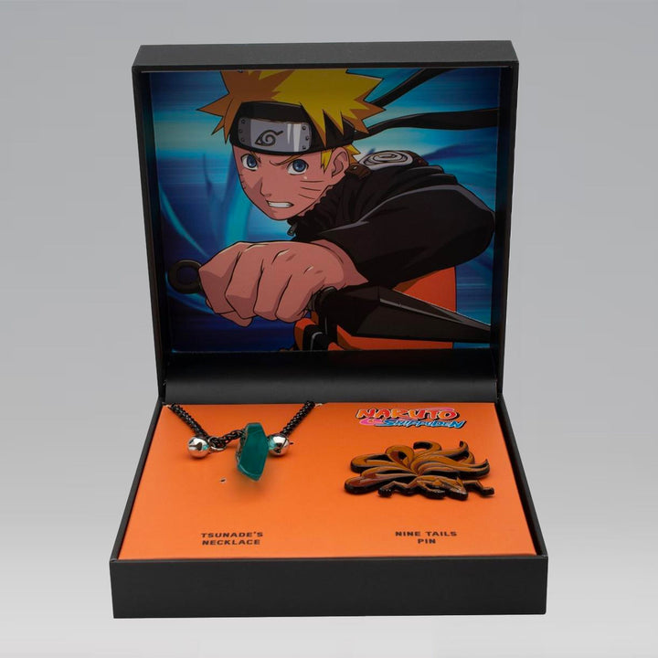 Naruto Shippuden Tsunade Necklace &amp; Nine Tails Fox Pin Collector&