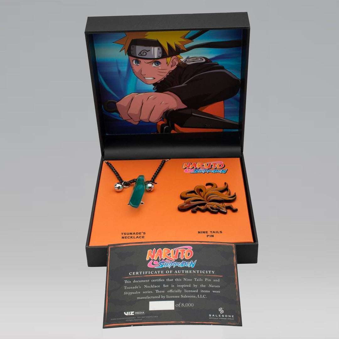 Naruto Shippuden Tsunade Necklace &amp; Nine Tails Fox Pin Collector&