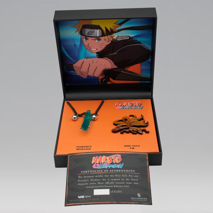 Naruto Shippuden Tsunade Necklace &amp; Nine Tails Fox Pin Collector&
