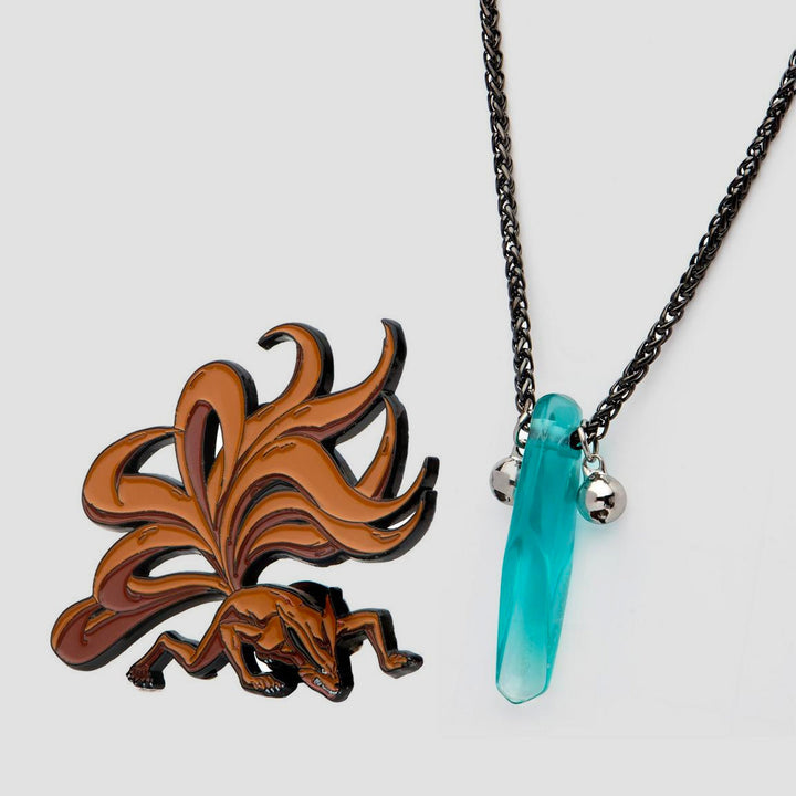 Naruto Shippuden Tsunade Necklace &amp; Nine Tails Fox Pin Collector&
