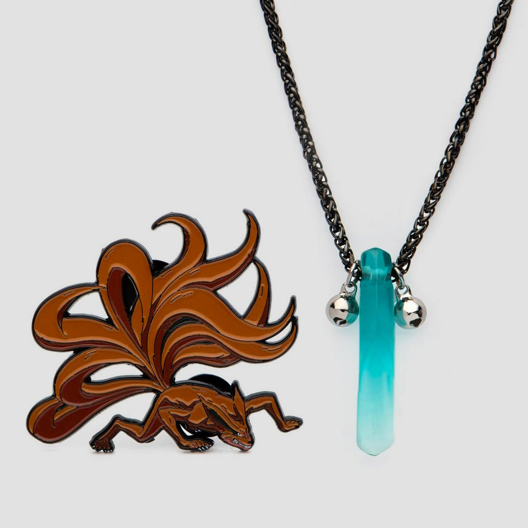 Naruto Shippuden Tsunade Necklace &amp; Nine Tails Fox Pin Collector&