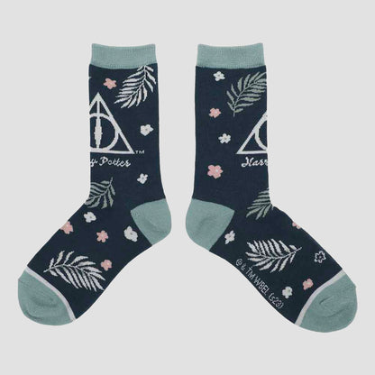 Harry Potter Floral Hogwarts Crew Socks 5 Pair Set