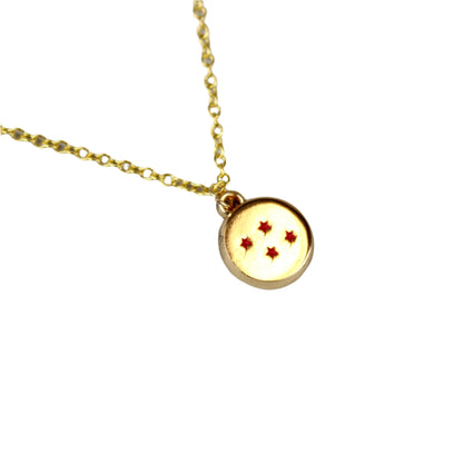 Dragon Ball Z Four Star Dragon Ball Gold Necklace