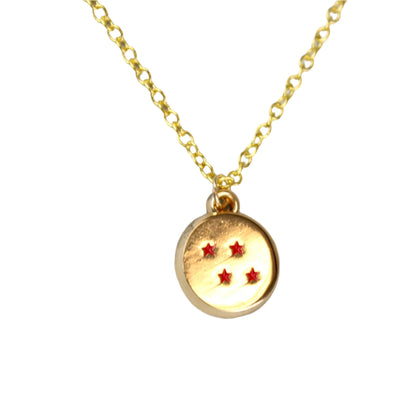 Dragon Ball Z Four Star Dragon Ball Gold Necklace