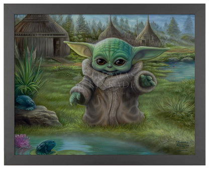 Grogu - Star Wars The Mandalorian Thomas Kinkade Framed Art Print