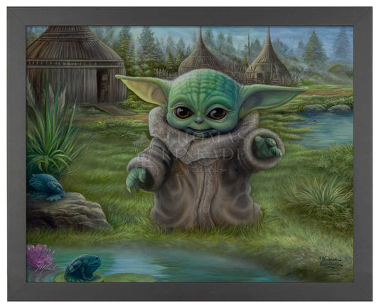 Grogu - Star Wars The Mandalorian Thomas Kinkade Framed Art Print