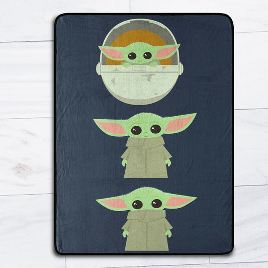 Star Wars Grogu Expressions Silky Soft Throw Blanket