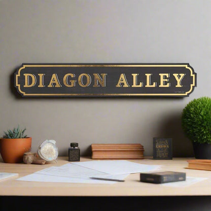 Harry Potter Diagon Alley Sign 16" x 3" Wood Novelty Wall Sign