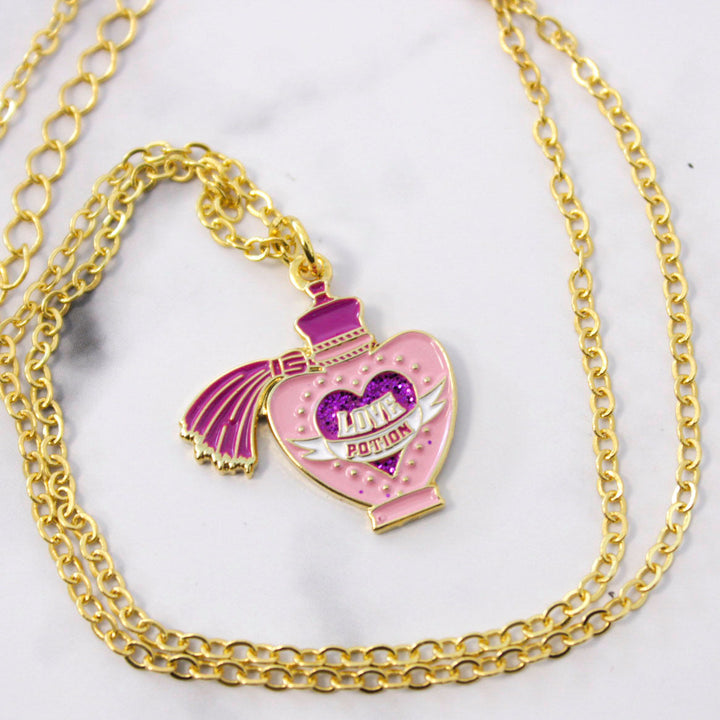 Love Potion Charm (Harry Potter) Metal Enamel Necklace with Glitter Detail