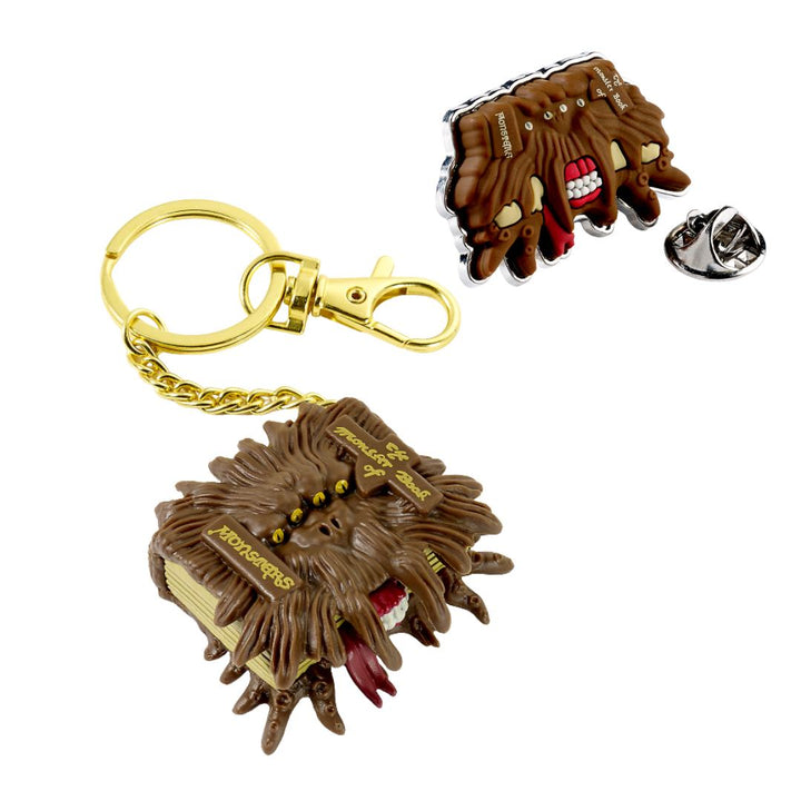 Harry Potter "The Monster Book of Monsters"  Keychain &amp; Pin Boxed Gift Set