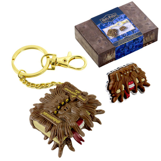 Harry Potter "The Monster Book of Monsters"  Keychain & Pin Boxed Gift Set