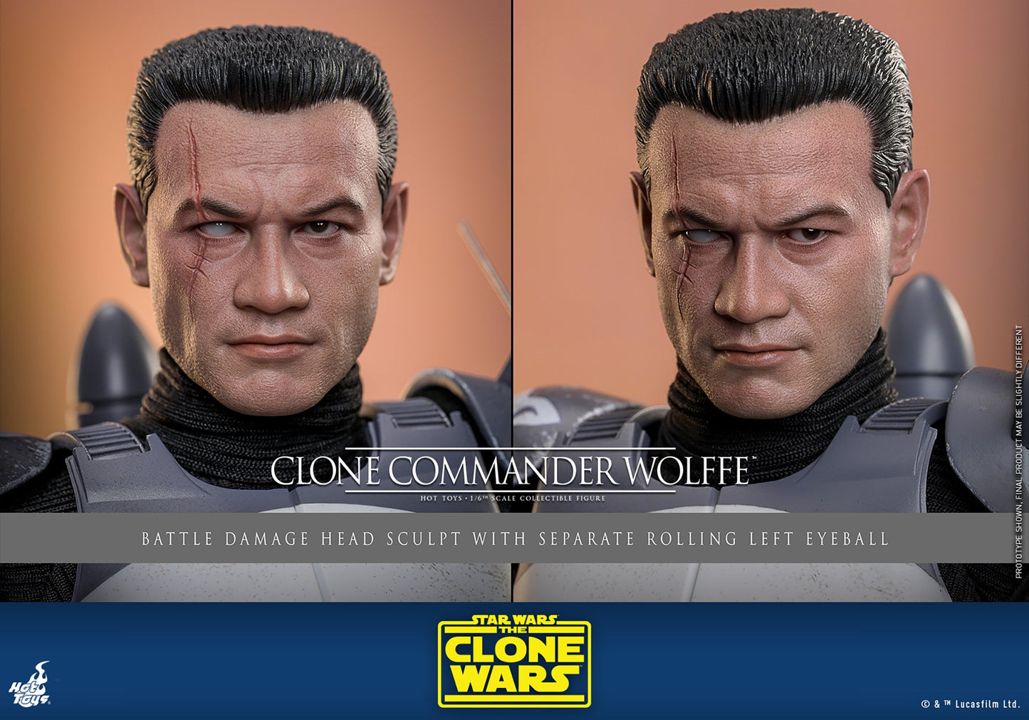 Star Wars The Clone Wars Clone Commander Wolffe Sixth Scale Figure by Hot Toys