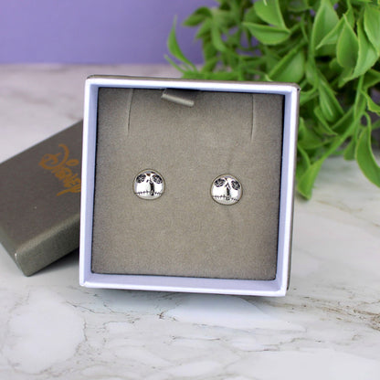 Jack Skellington (The Nightmare Before Christmas) Disney Gold Plated Crystal Stud Earrings