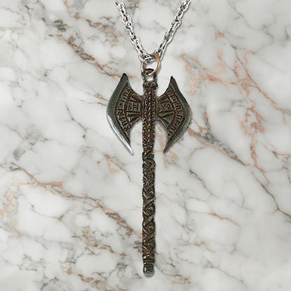 Khuzdul Dwarven Battle Axe Lord of the Rings Bronze Necklace
