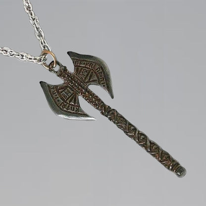 Lord of the Rings Dwarven Battle Axe Bronze Necklace