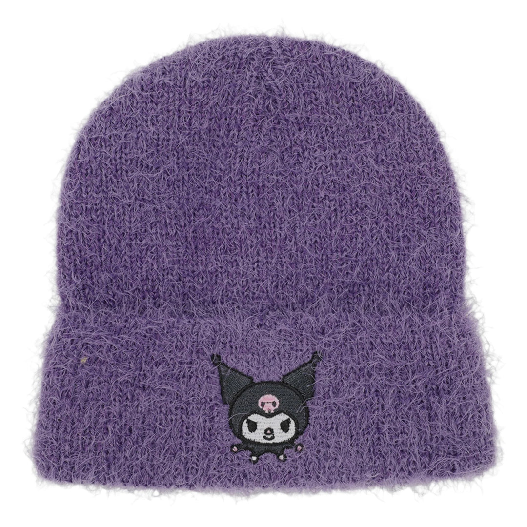 Kuromi Sanrio Soft &amp; Fuzzy Cuff Beanie Hat