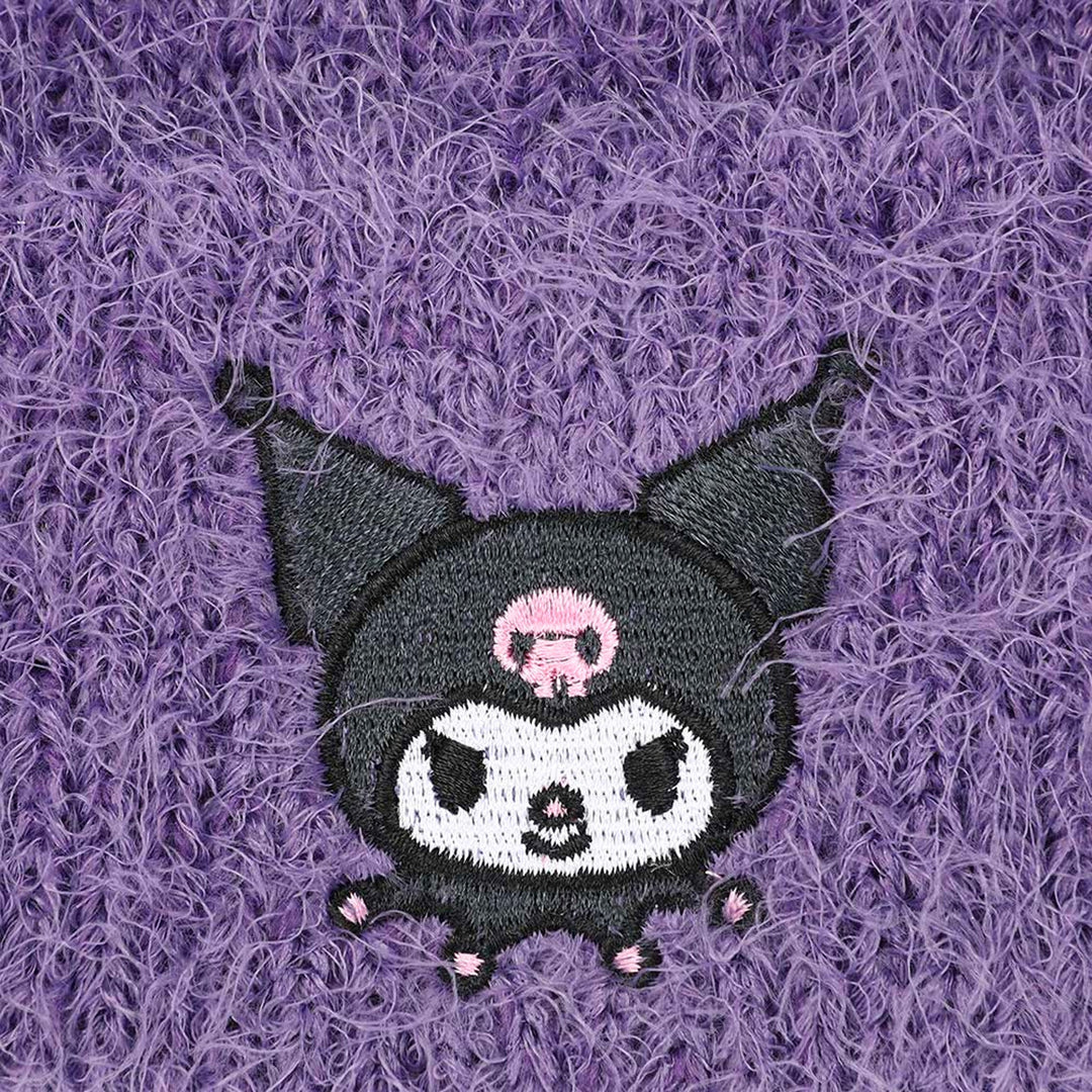 Kuromi Sanrio Soft &amp; Fuzzy Cuff Beanie Hat