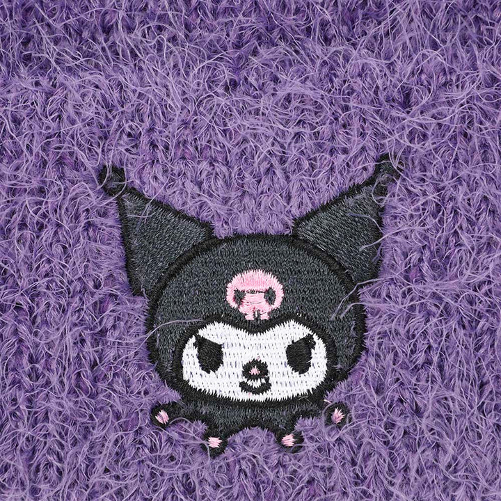 Kuromi Sanrio Soft &amp; Fuzzy Cuff Beanie Hat
