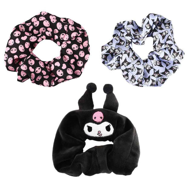 Sanrio Kuromi 3 Piece Scrunchie Set