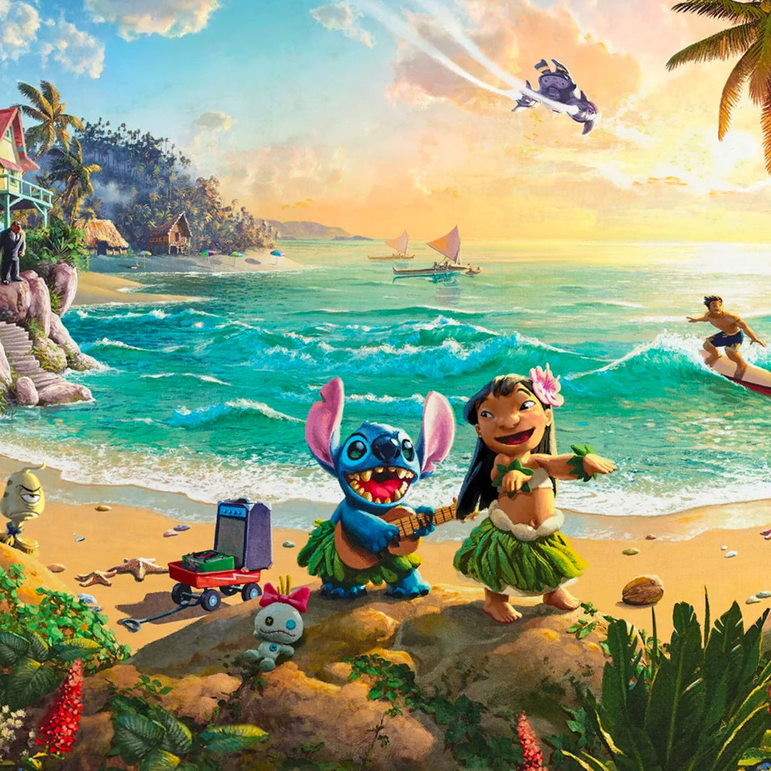 Lilo &amp; Stitch (Disney) Thomas Kinkade Framed Art Print