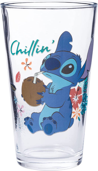 Lilo and Stitch "Chillin" Disney 16oz Set of 4 Glasses
