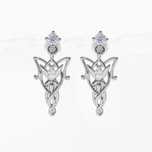 Lord of the Rings Arwen Evenstar Crystal Dangle Earrings