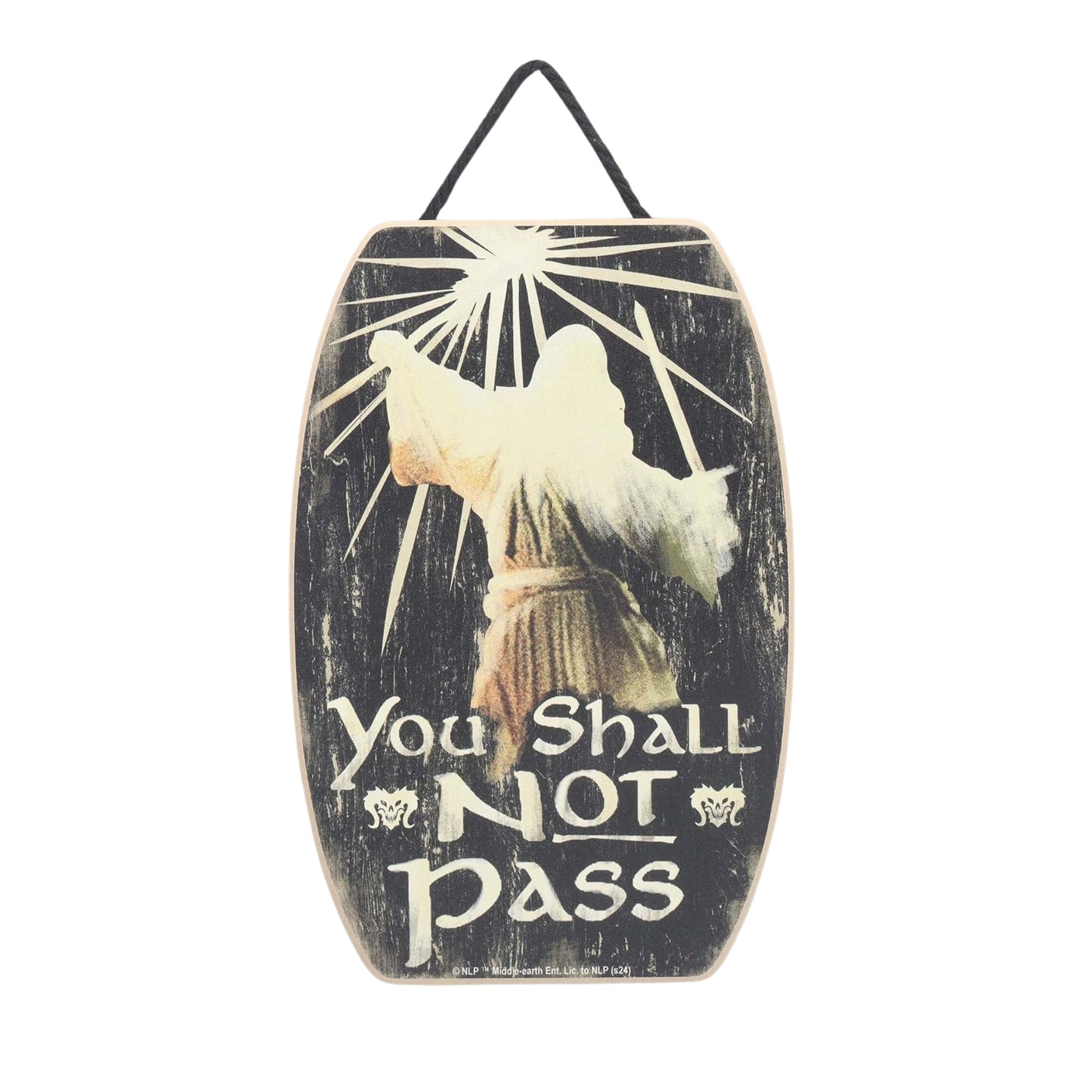 Lord of the Rings Gandalf "You Shall Not Pass" Hanging Wood Wall Decor Sign