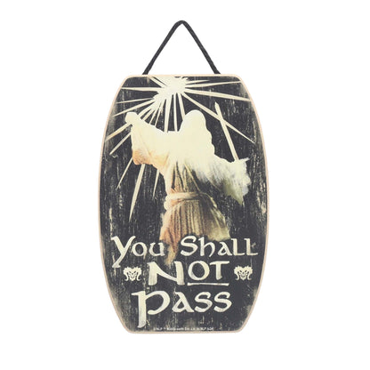 Lord of the Rings Gandalf "You Shall Not Pass" Hanging Wood Wall Decor Sign