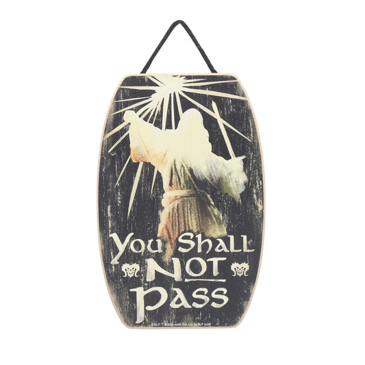 Lord of the Rings Gandalf "You Shall Not Pass" Hanging Wood Wall Decor Sign