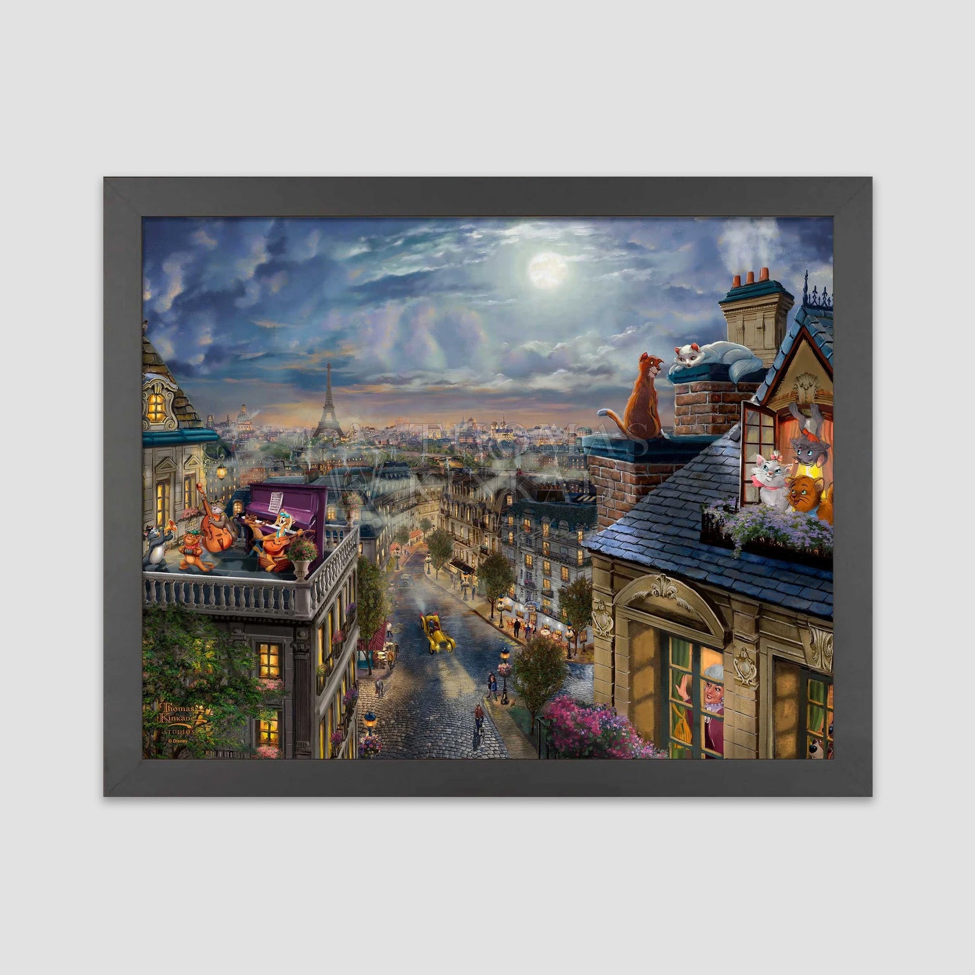 love-under-the-moon-aristocats-disney-thomas-kinkade-framed-art-print