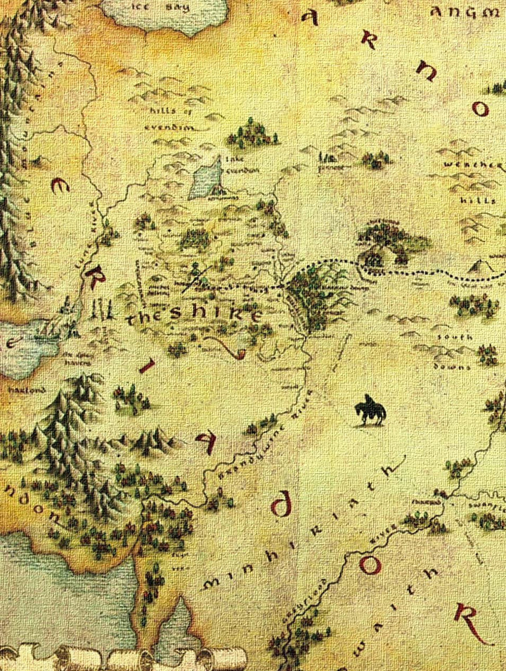 Lord of the Rings Middle Earth Map Woven Tapestry Throw Blanket